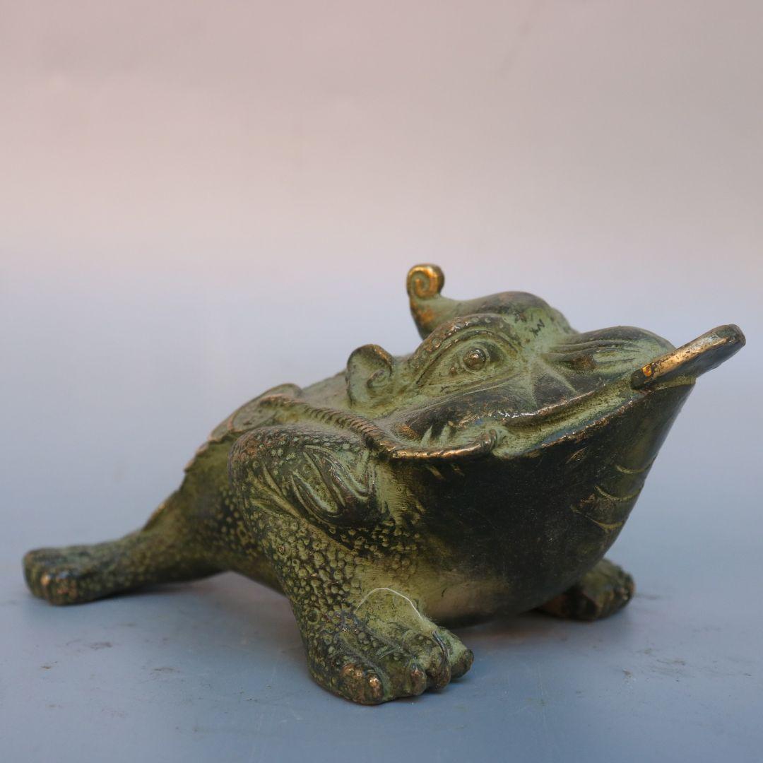 銅細工 三足金蟾 七星金蟾 装飾品 工芸品 美術品 置物