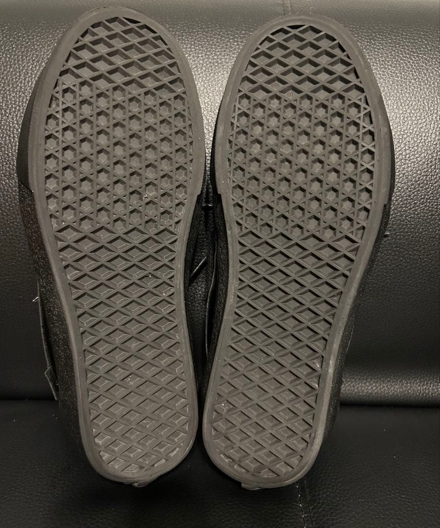 【美品】VANS 2アイレット 26.5cm 黒 本革 モカシン デッキシューズ