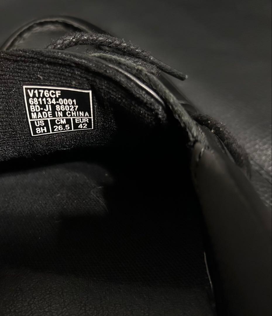 【美品】VANS 2アイレット 26.5cm 黒 本革 モカシン デッキシューズ