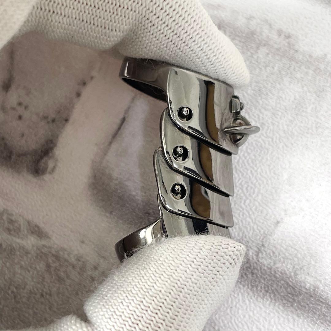 極美品✨ヴィヴィアンウエストウッド　アーマーリング　立体オーブ　シルバー　L