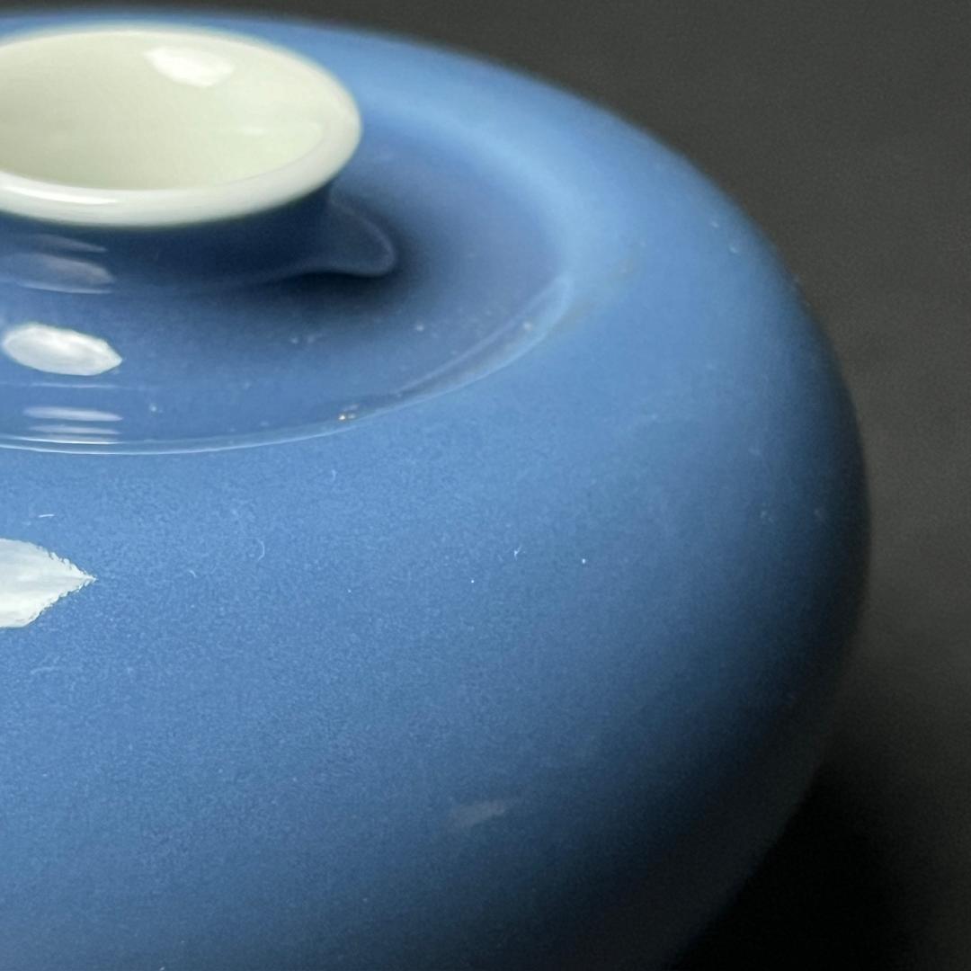 天藍釉蘋果尊 大清康熙年製 六字三行楷書款 古玩 中国美術 唐物 擺件 SN23