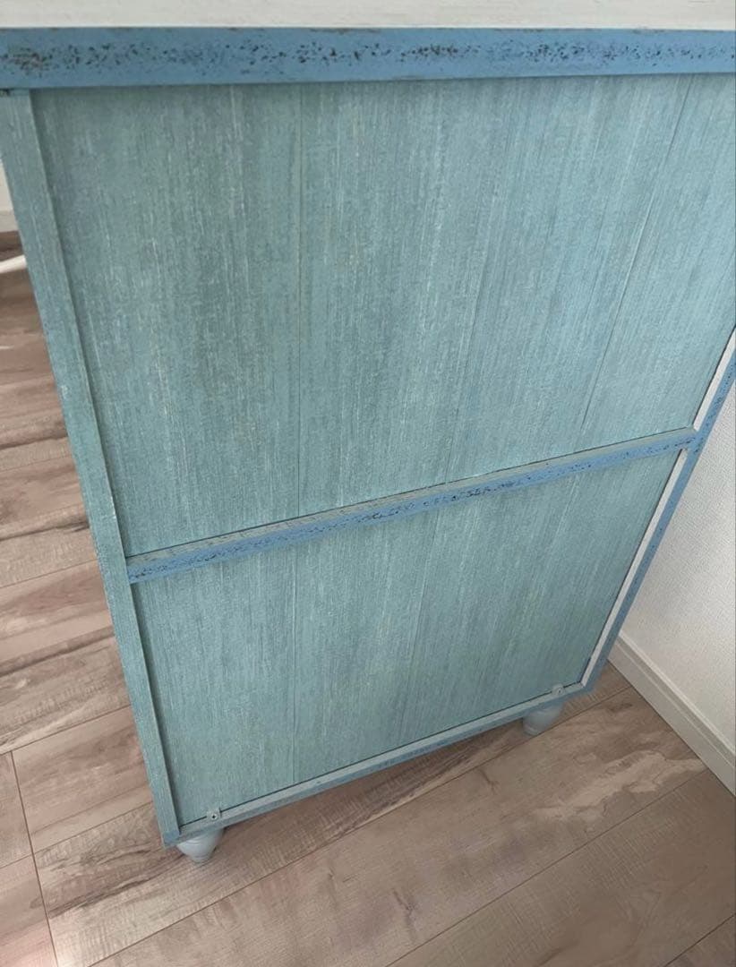 最終お値下げ　白井産業 フレンチシャビーキャビネット BL&WH