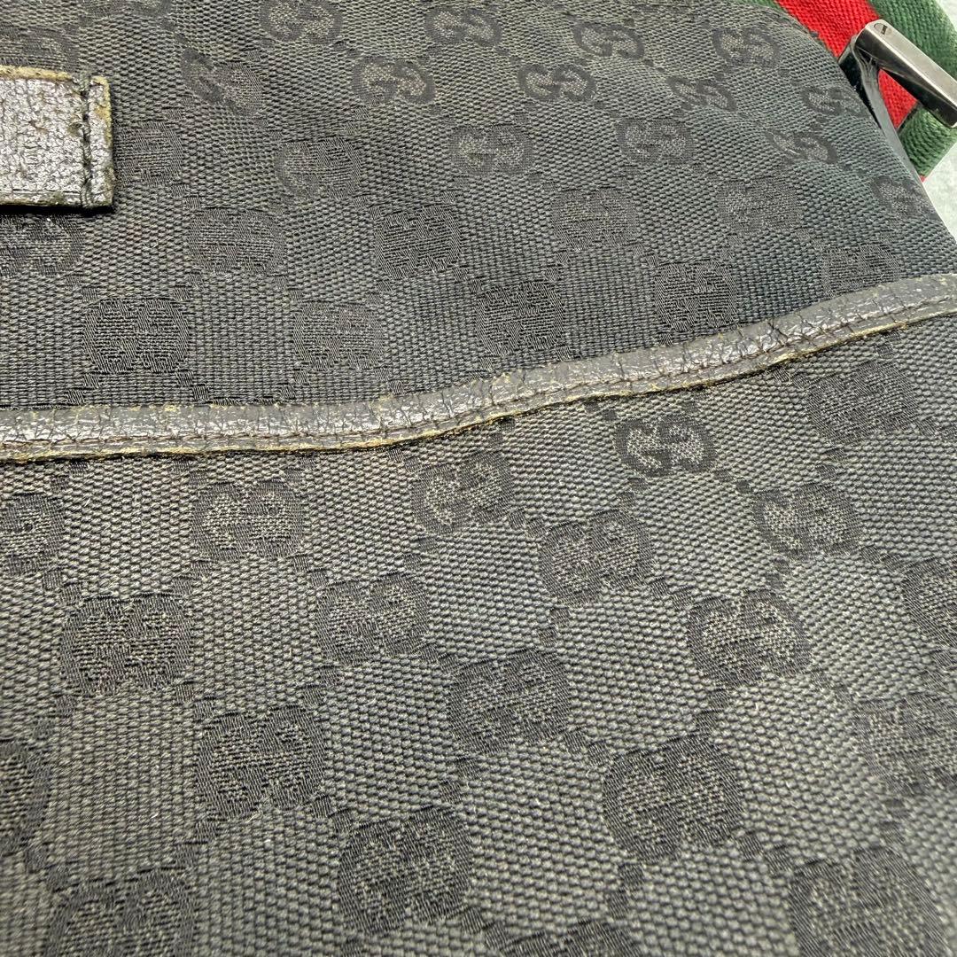 GUCCI グッチ ショルダーバッグ GG キャンバス シェリーライン ブラック