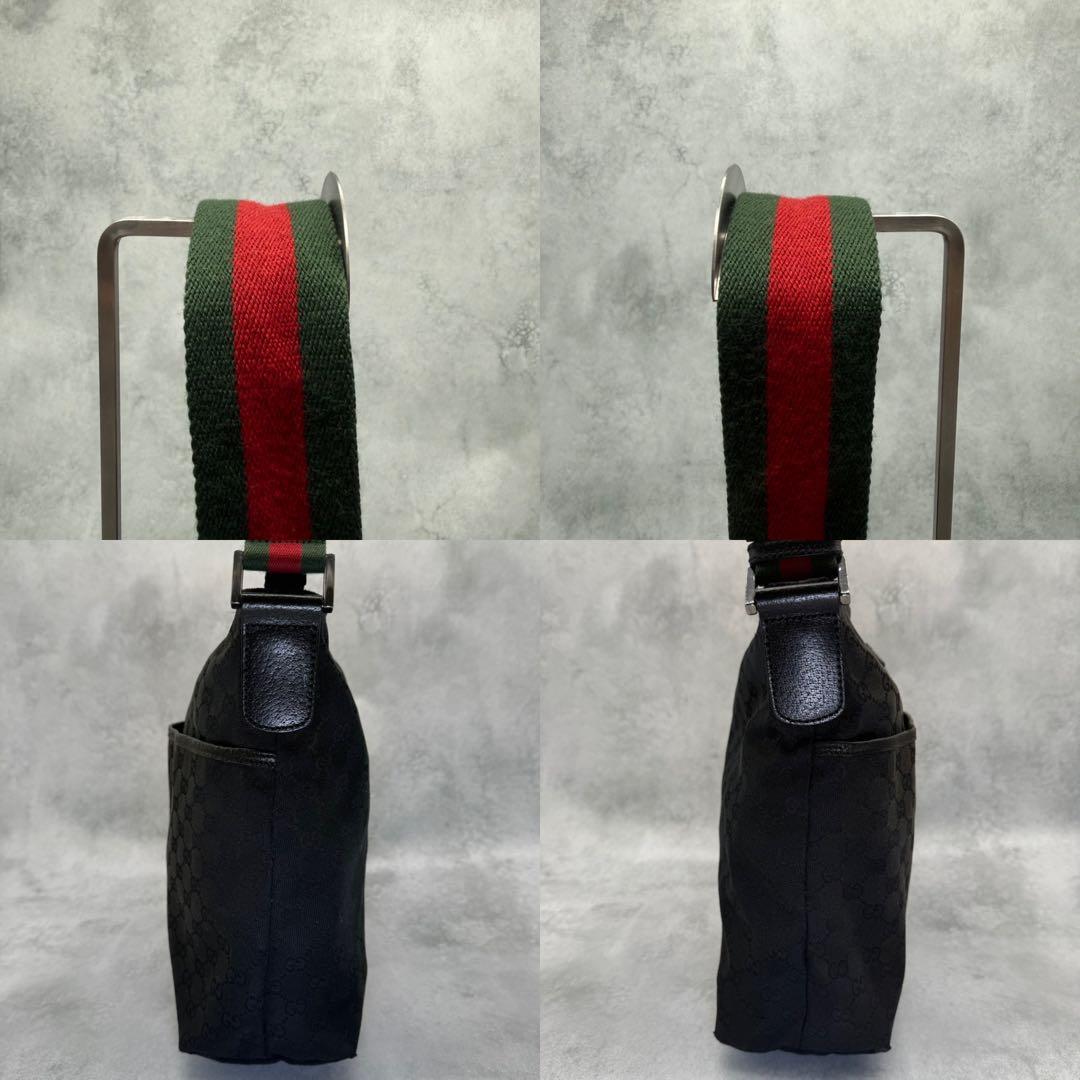 GUCCI グッチ ショルダーバッグ GG キャンバス シェリーライン ブラック