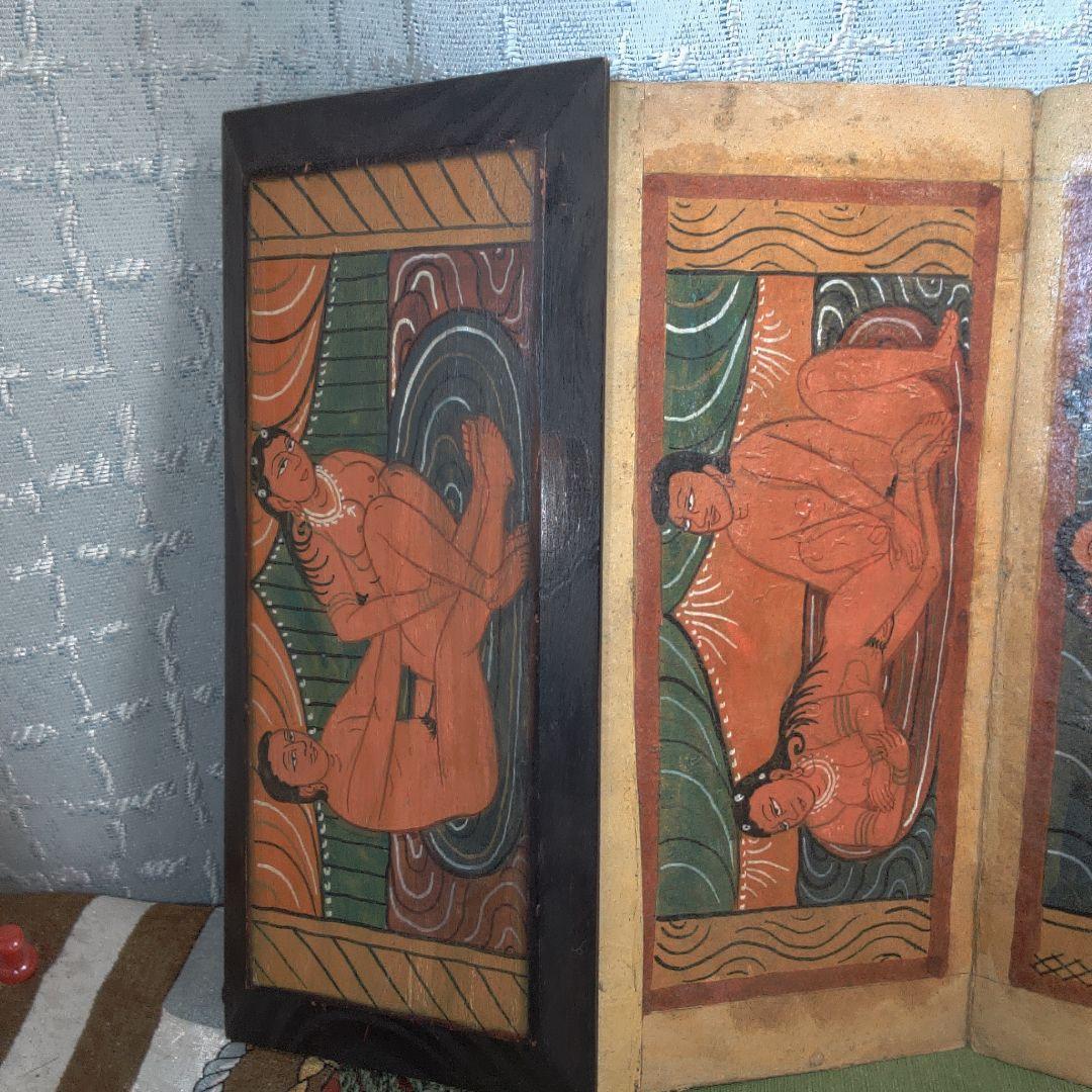 インド？ 春画 シミ・シワ小傷おおいです。イタミおおいです。