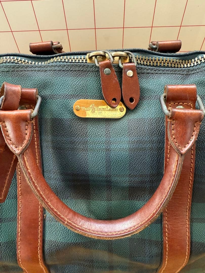 ゴ*ト様 ラルフローレン Polo Ralph Laurenチェック柄ボストンバ