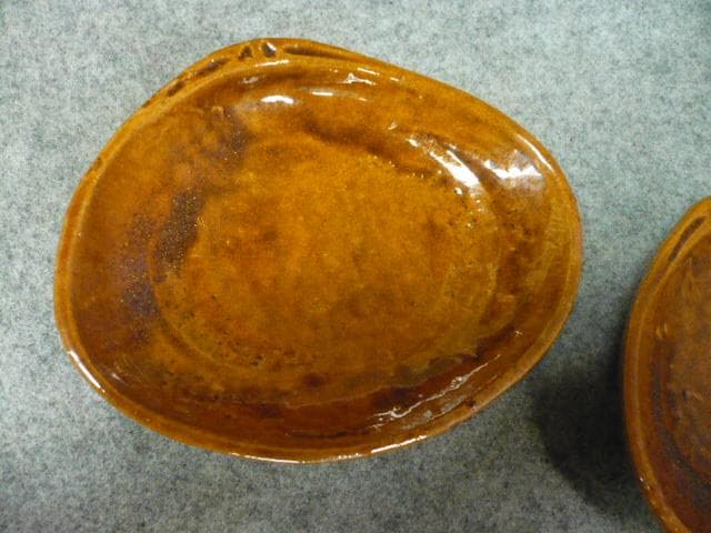 大樋焼貝形菓子皿5枚 [B31637]