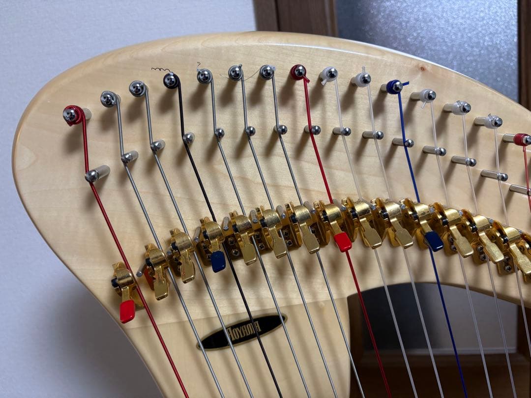 直取限定☆極美品　アオヤマ　ハープ　36弦　140N 唐草模様