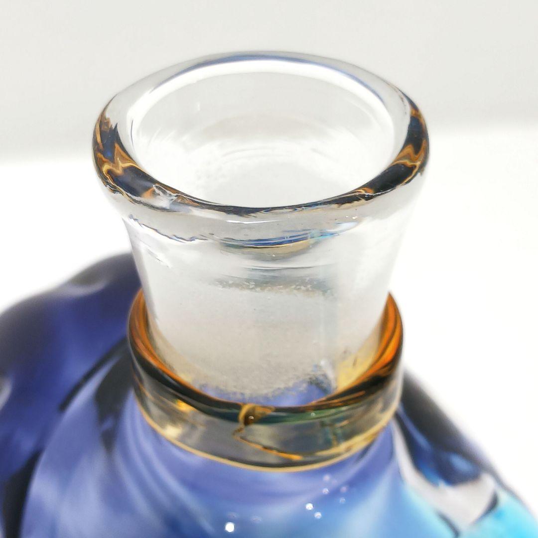 Y2293-62 津軽びいどろ 秋村実 色ガラス デキャンタ 飾瓶　#1