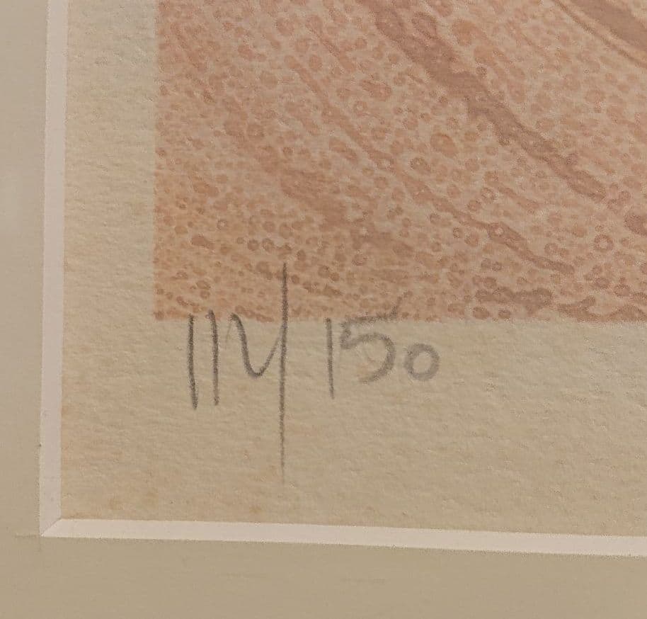 バラディエ「ベールの向こう」リトグラフ 直筆サイン・エディション 112/150