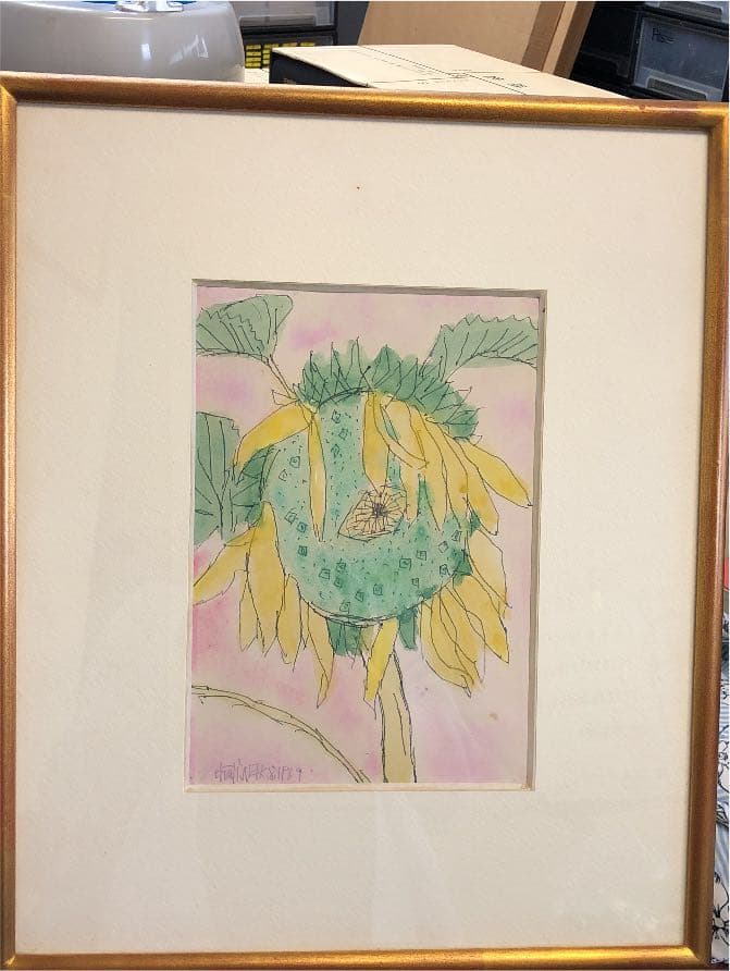 中村忠ニ　ひまわり　デッサン　貴重　希少