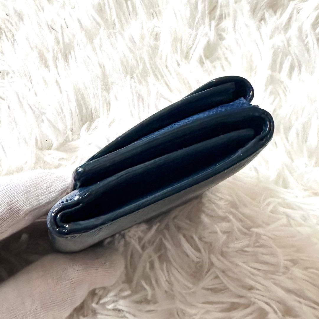 PRADA プラダ 三つ折り財布 サフィアーノレザー ネイビーブルー