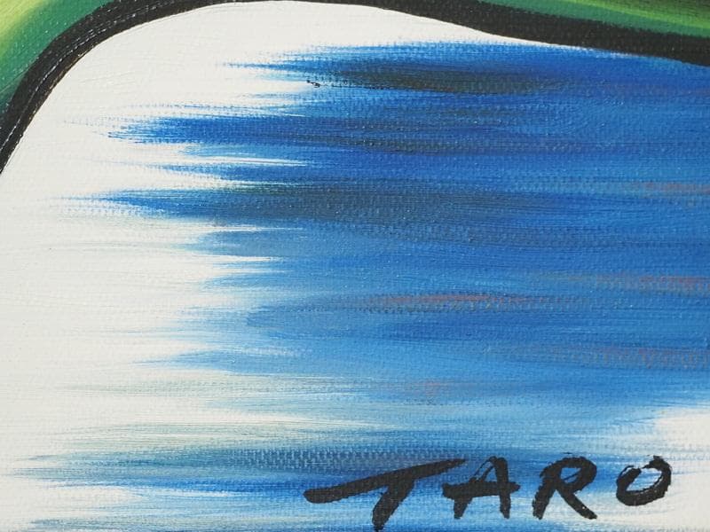 静物画　油絵　岡本太郎　未来を見　F４　額付き　手描き　肉筆