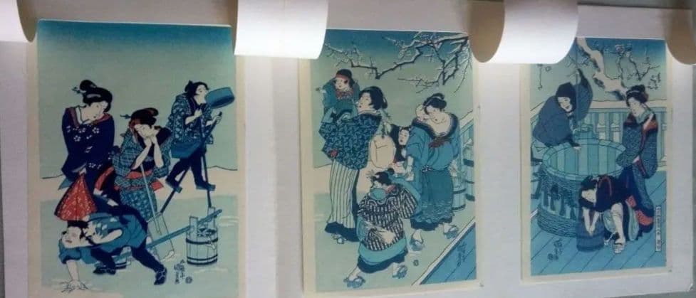 復刻木版画、昭和44年、歌麿4枚、国芳、国貞、広重、英泉、英山、栄之、計10作品