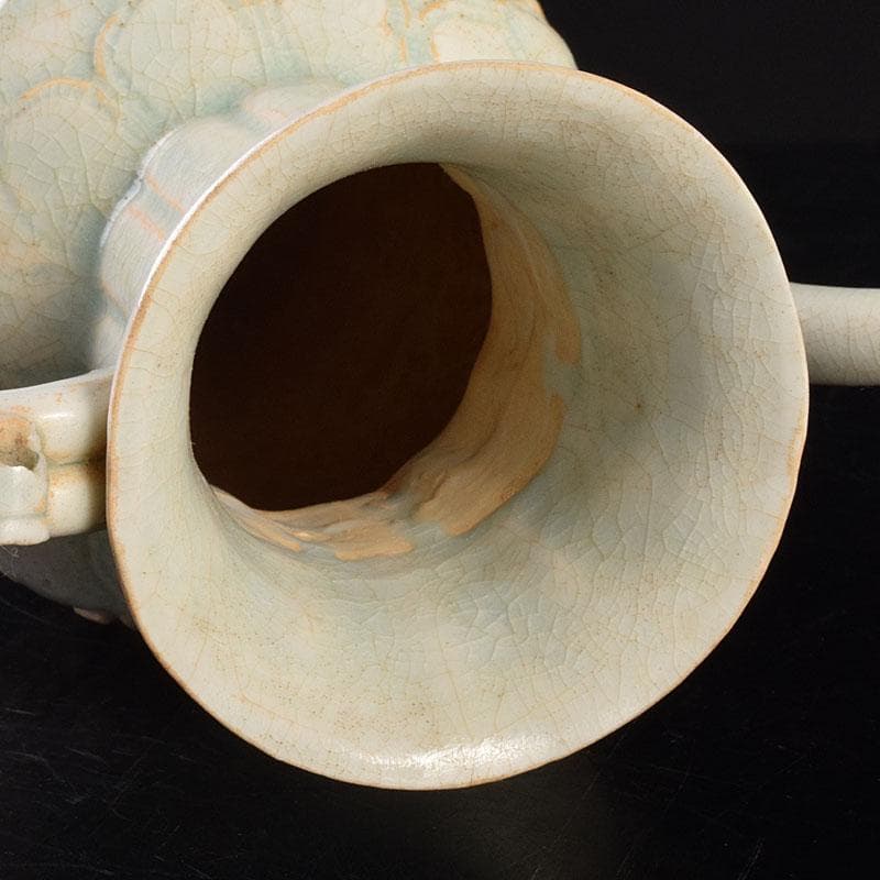 中国　影青　青白磁　花文　水注瓶　C　6980