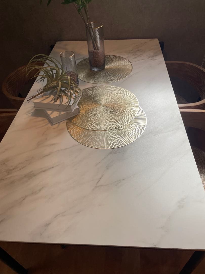 大理石風ダイニングテーブルセット　ダイニングチェア4脚　藤栄　GART ガルト