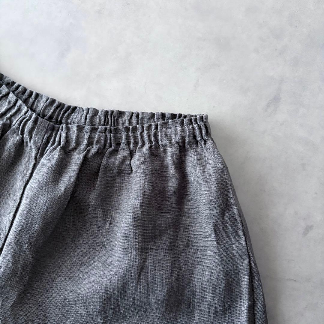 新品　フォグリネンワーク　麻100%　ガウチョパンツ　ワイド　ひざ下丈