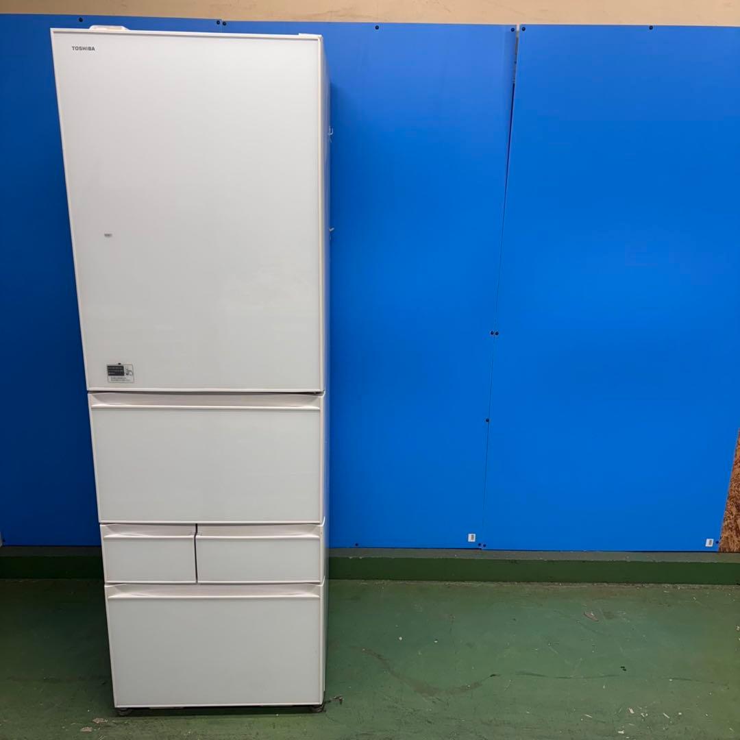 592 東芝 大型冷蔵庫 400L強　自動製氷　小型　家庭用　右開き　5ドア