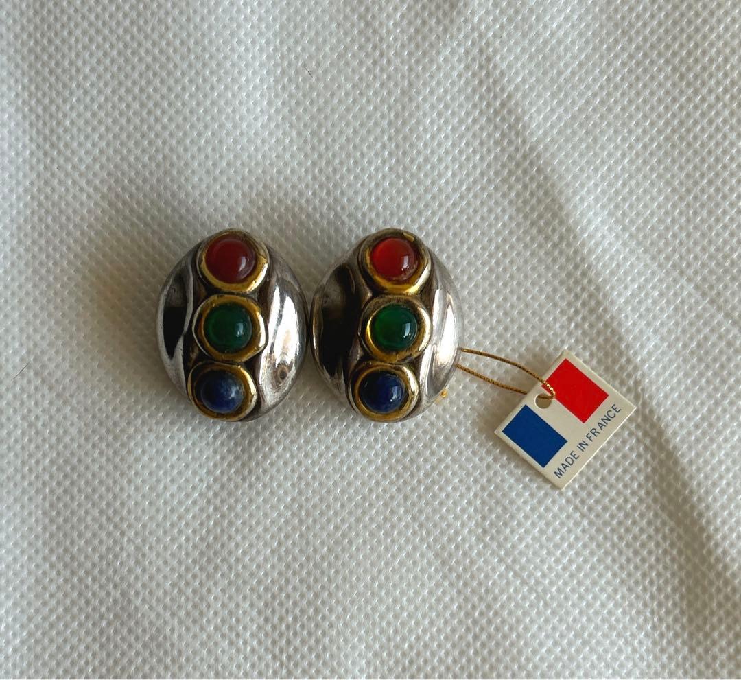 シルバー925フランス製天然石入り　　イヤリング