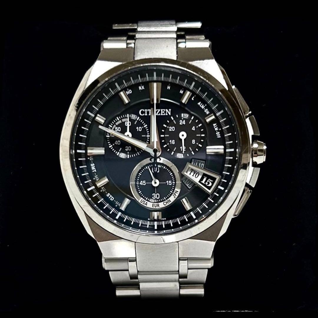 シチズン アテッサ H610-T018050 腕時計 チタン ソーラー電波 黒