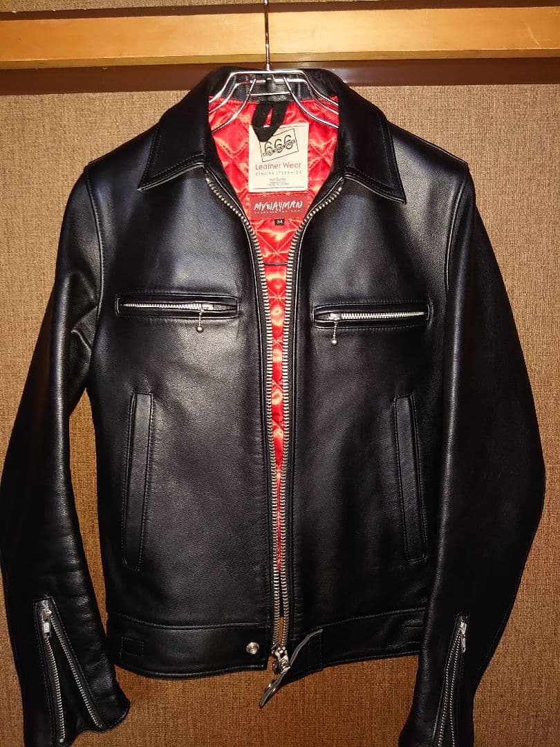 666 MYWAYMAN シングルライダースジャケット 34 現行タグ　良品