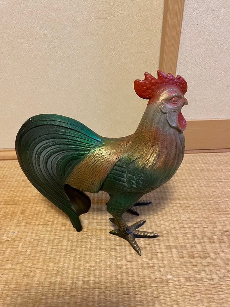 【高級】鉄製　ニワトリ　招福　干支　置物　オブジェ　金属工芸