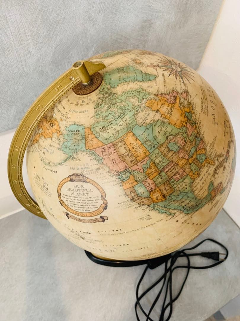 高級　地球儀（現代地図　日本語版）　中古