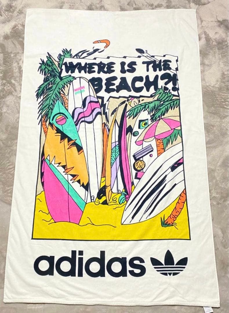 希少　廃盤品　adidas Originals 大判ビーチタオル アディダス