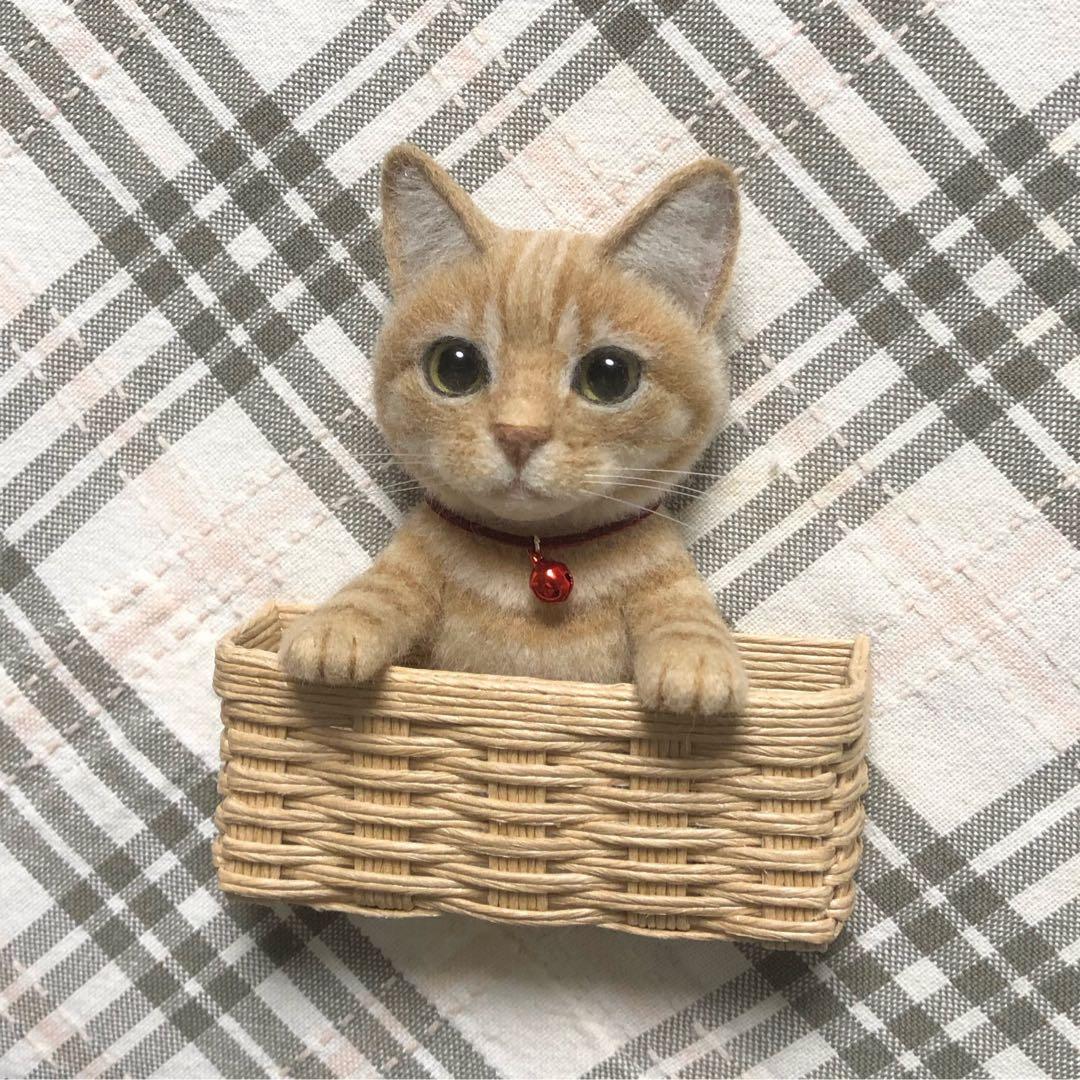 羊毛フェルト 猫 ハンドメイド 夏
