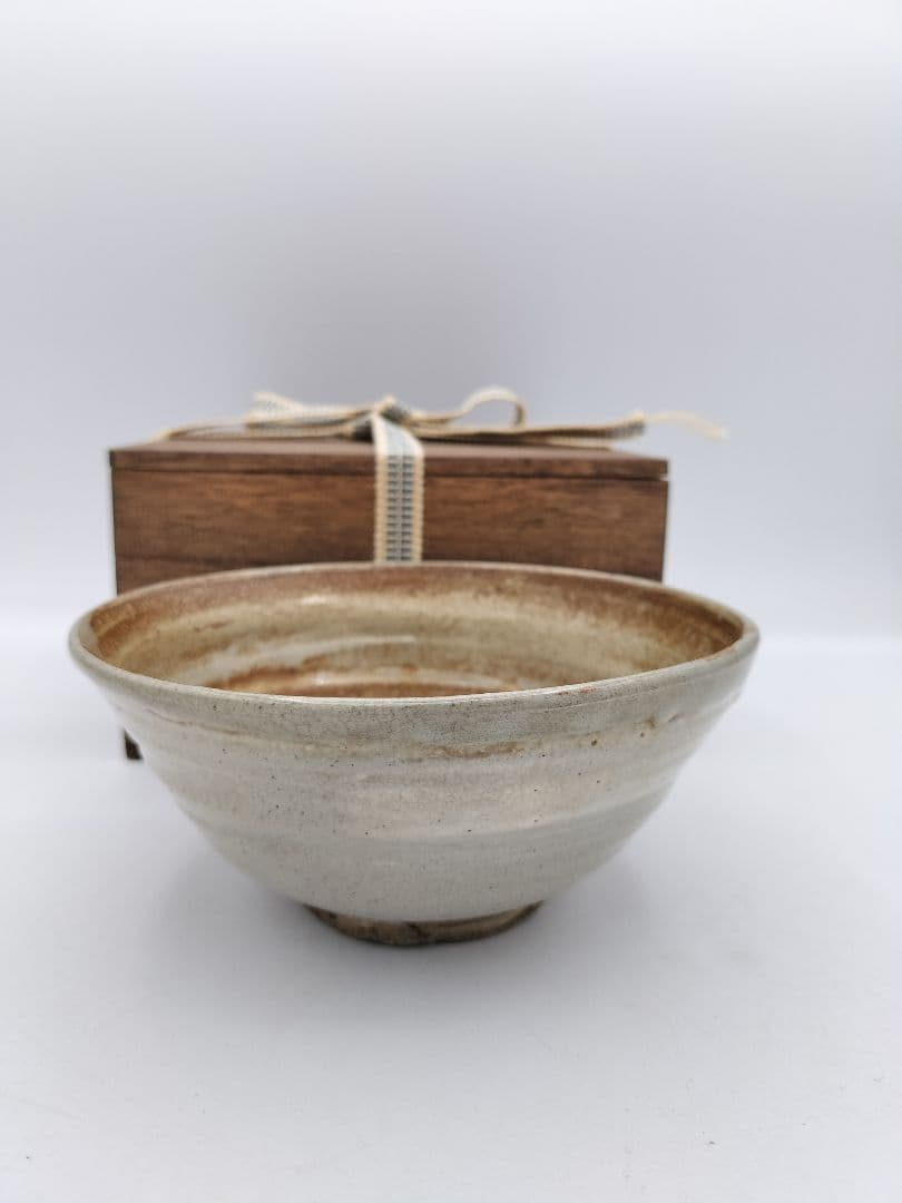 c392　茶碗 出雲楽山焼 10代長岡空處 木箱 茶道具　古物