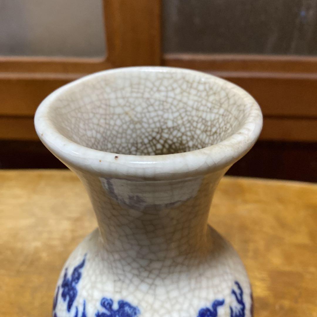 中国唐獅子親子図花瓶