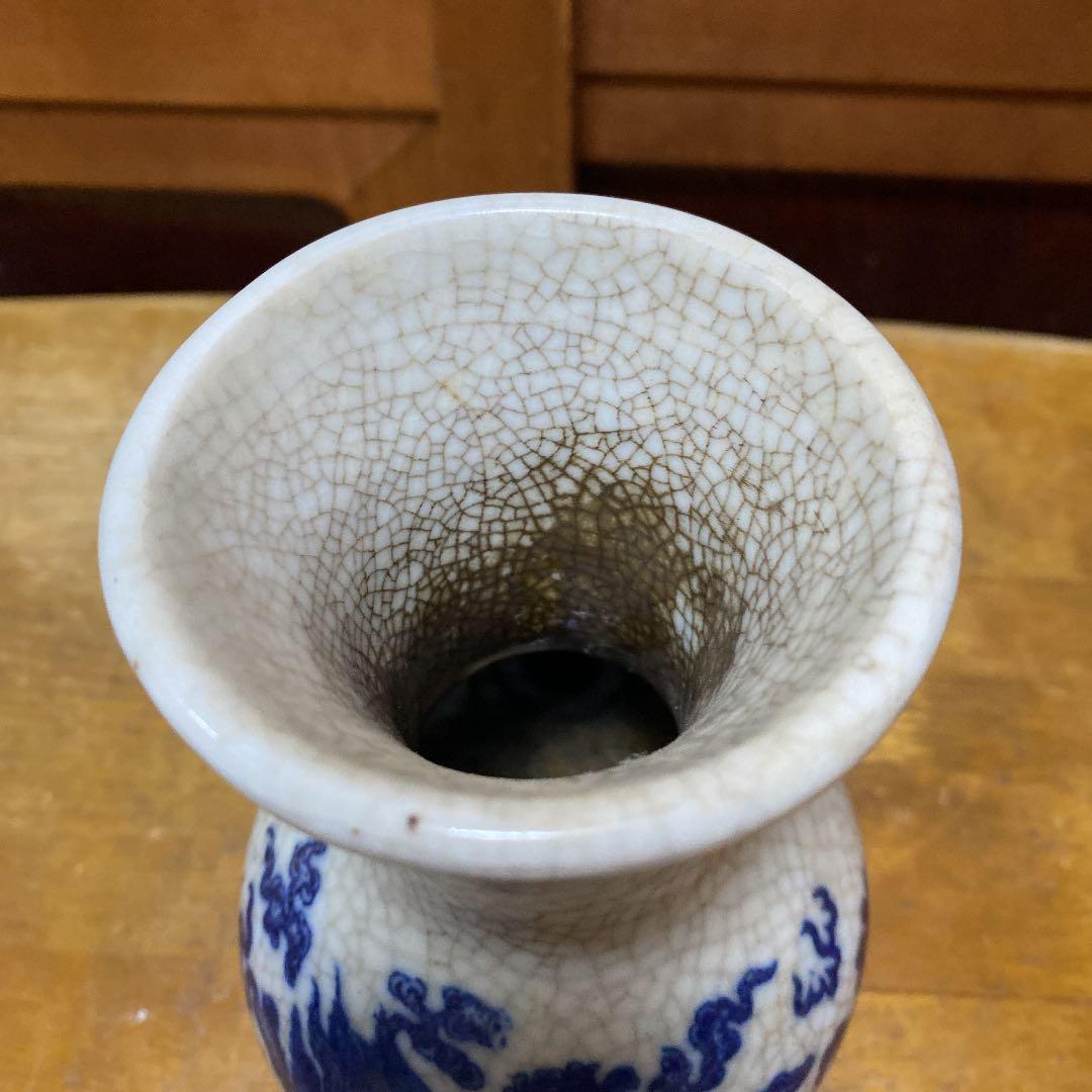 中国唐獅子親子図花瓶