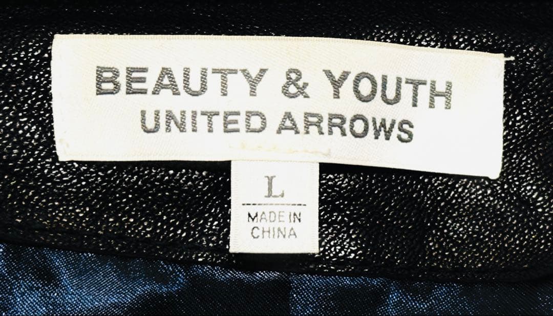 BEAUTY & YOUTH ブラック　レザー　ライダース L used ヤギ革