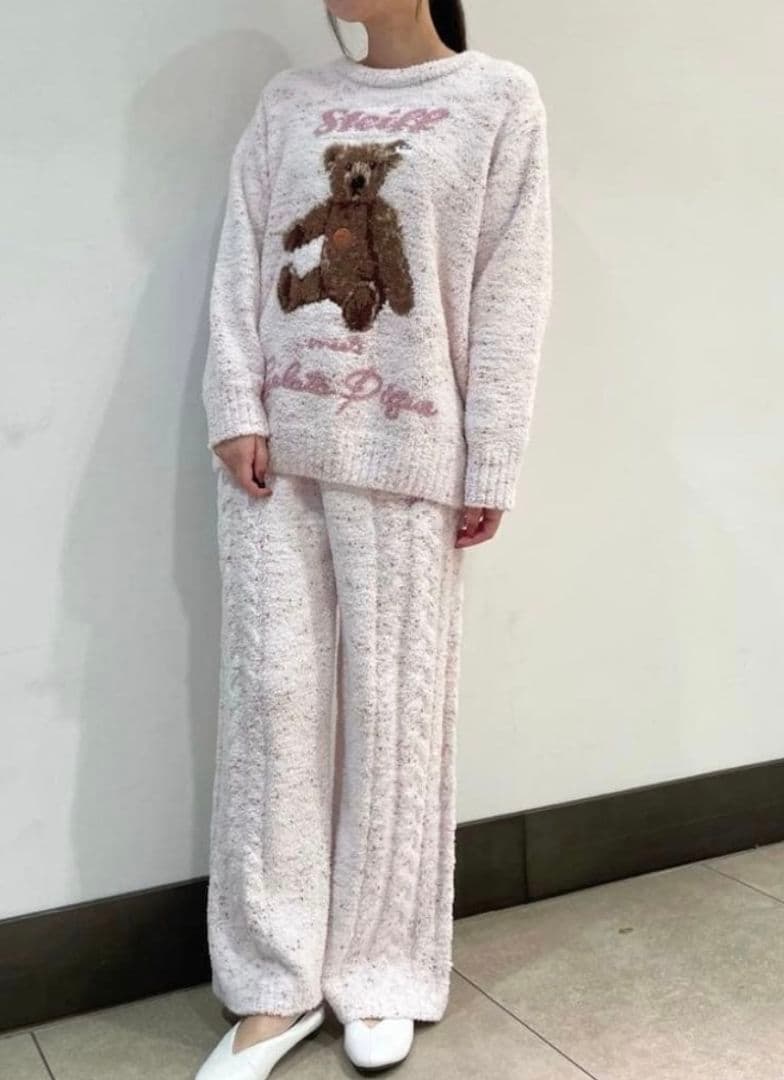 ジェラートピケ【シュタイフ】プルオーバー+ロングパンツセット【PNK】