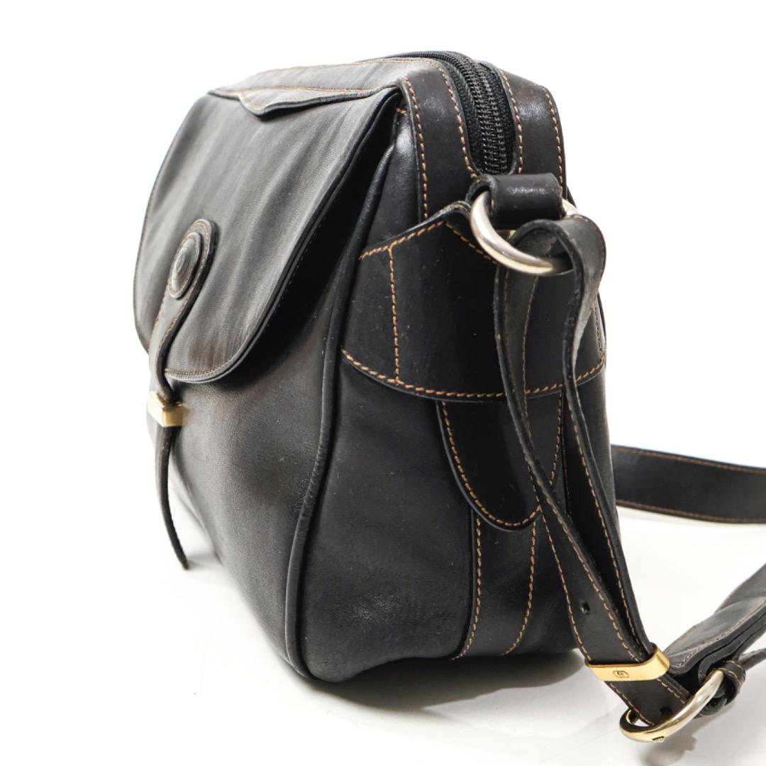 H5110-7◾️オールドグッチ　レザーショルダーバッグ Y2K