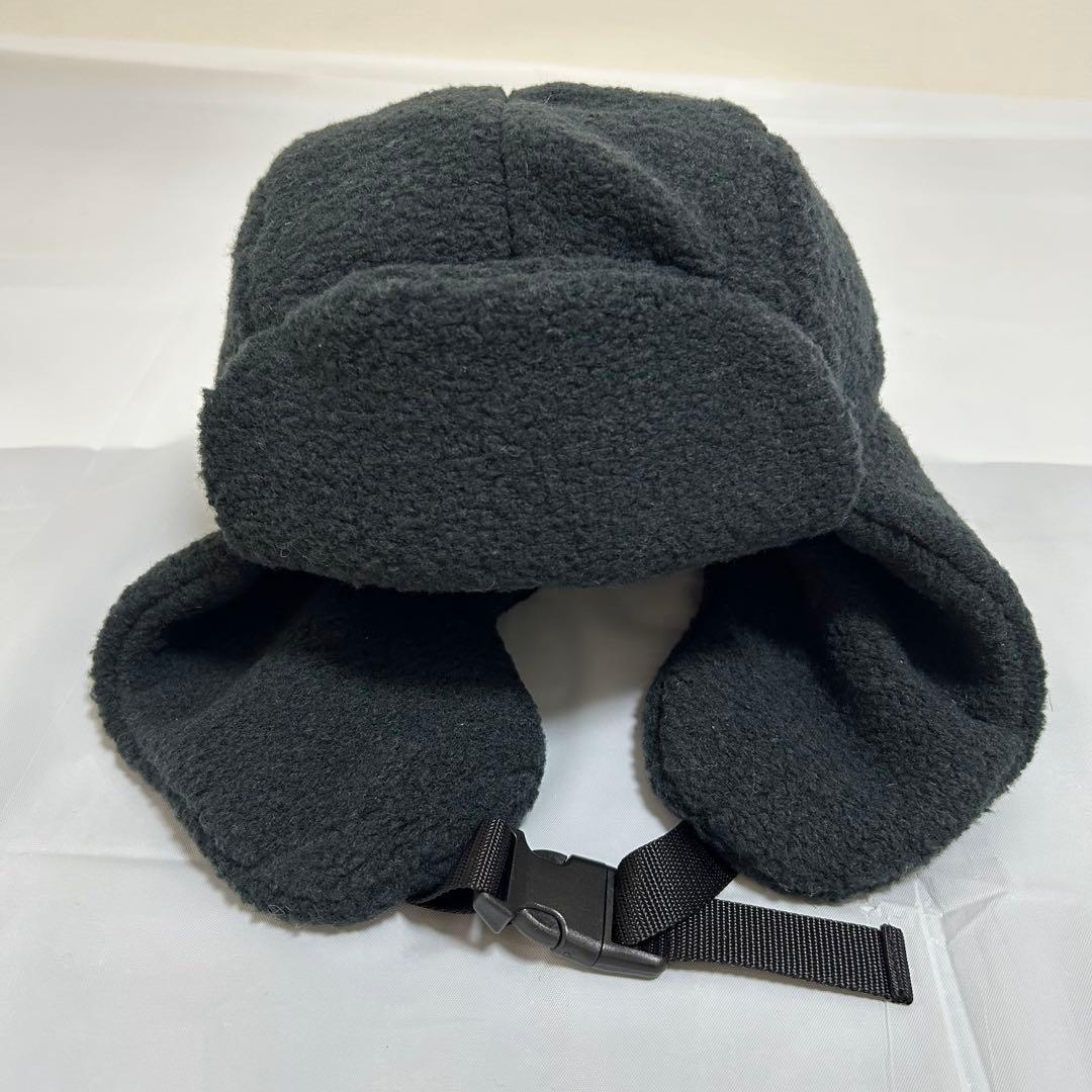 【ロマン 】フリースフライトキャップブラック　美品　耳当て部に大きなロゴ