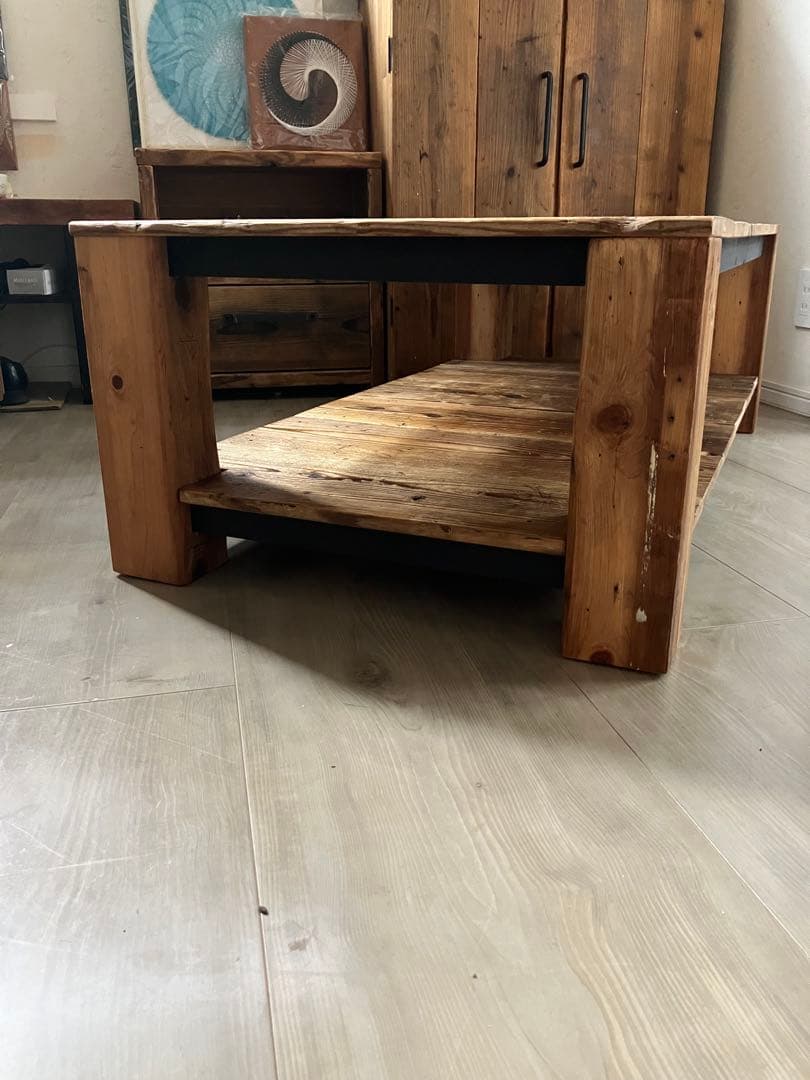 足場板　古材　ローテーブル　コーヒーテーブル　ハンドメイド