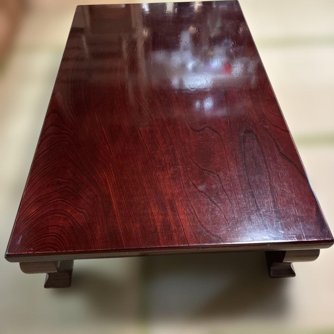 木製ダークブラウン長方形座卓