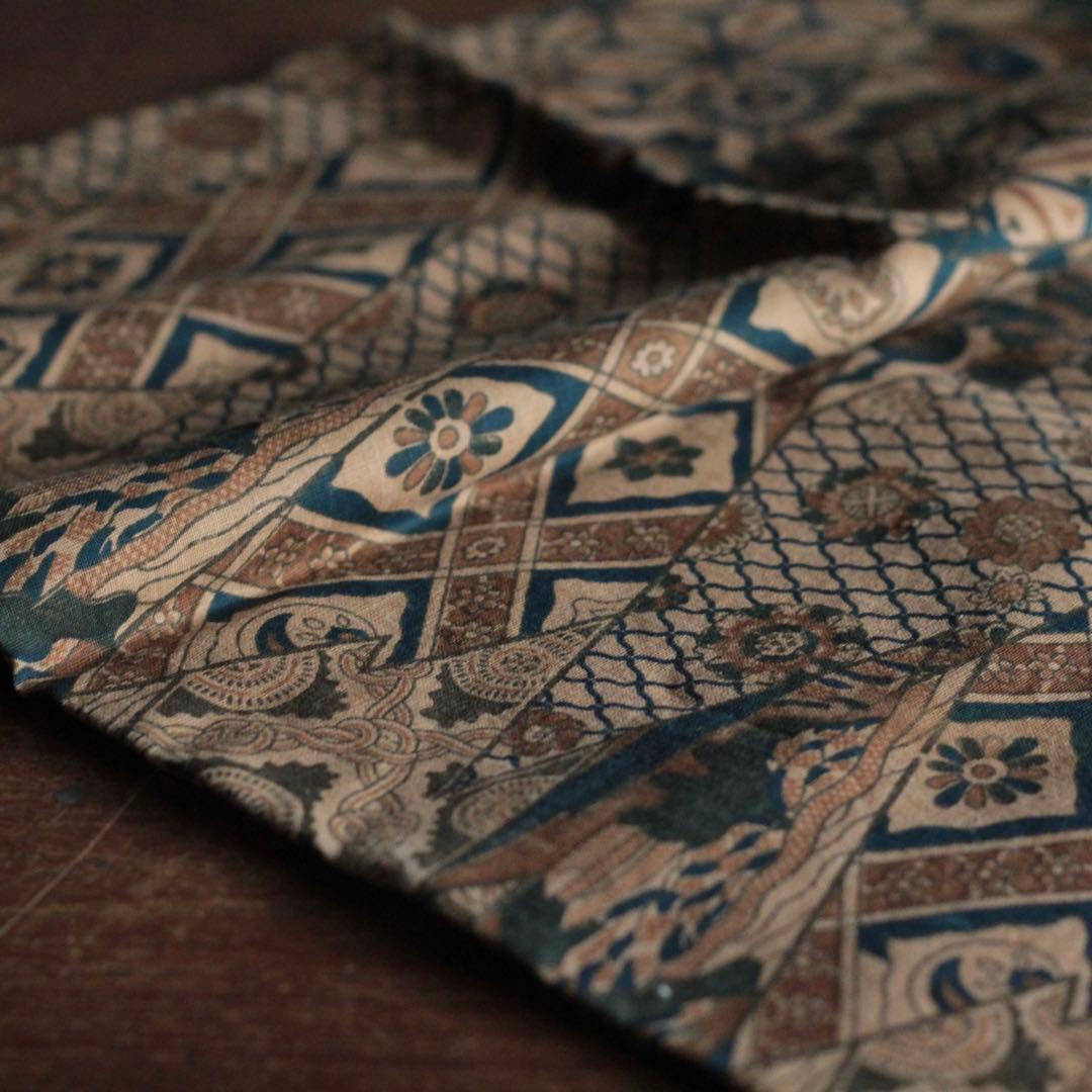 和更紗 大正更紗 木綿 和更紗の文庫本掲載柄 古道具 アンティーク 古布