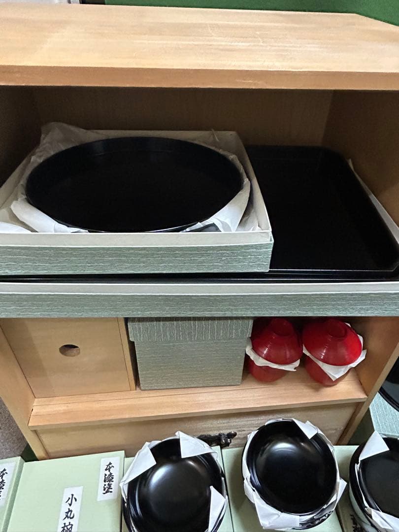 山中塗　懐石道具　一揃　塗師　宗明　未使用、美品