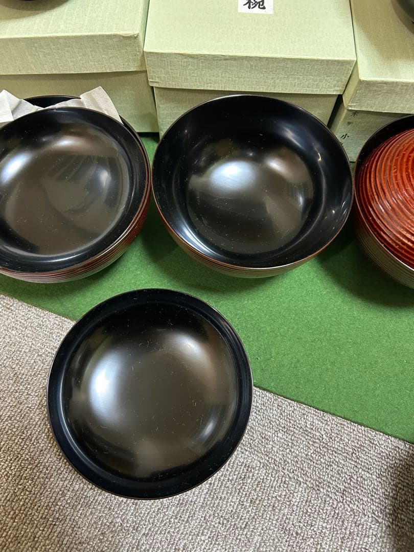 山中塗　懐石道具　一揃　塗師　宗明　未使用、美品