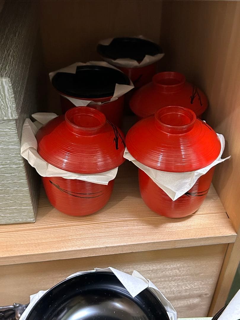 山中塗　懐石道具　一揃　塗師　宗明　未使用、美品