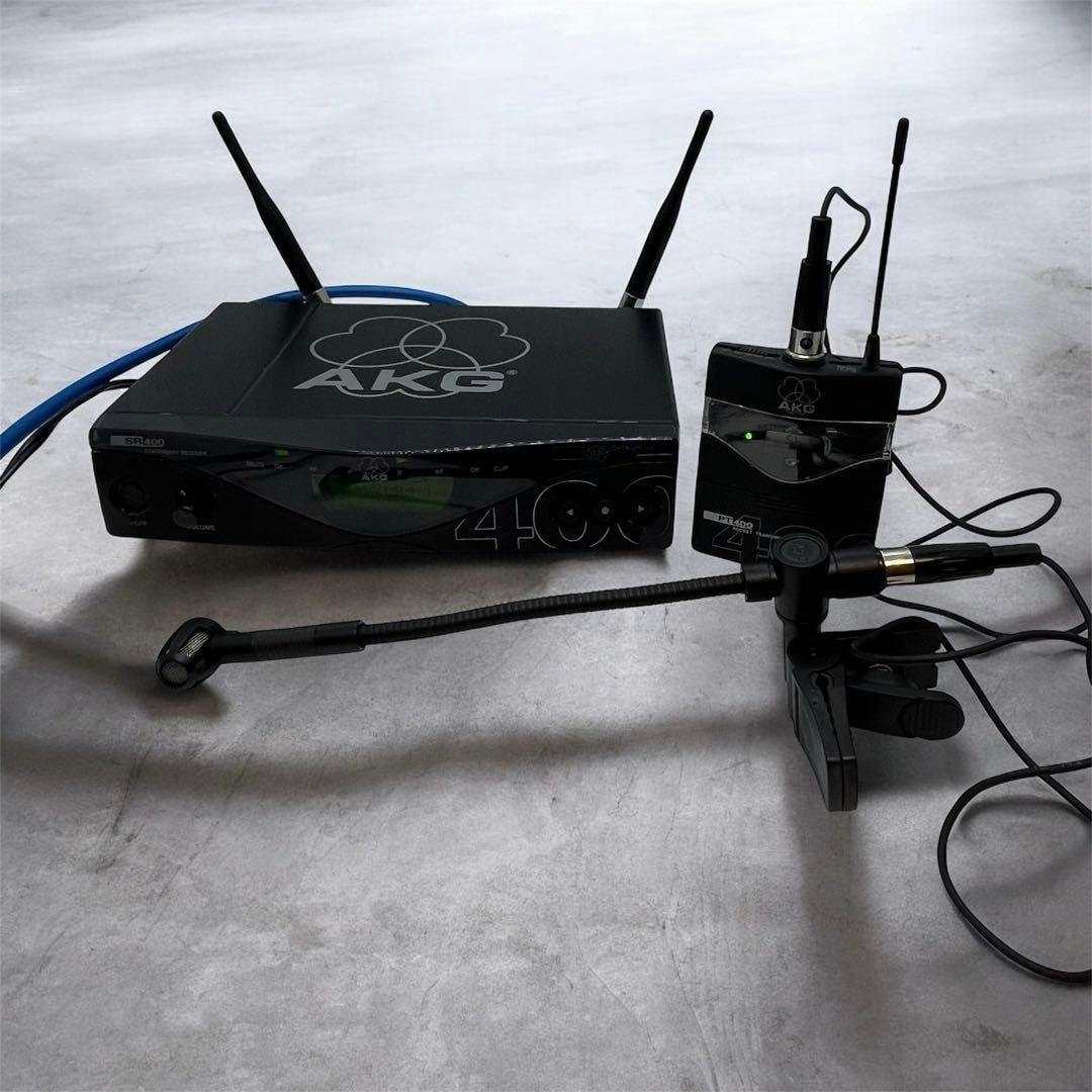 稼働品 AKG C519ML & PT 400 ワイヤレスマイクセット 管楽器用