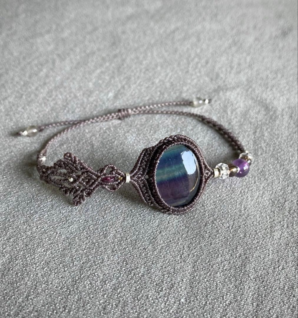 フローライト　マクラメブレスレット