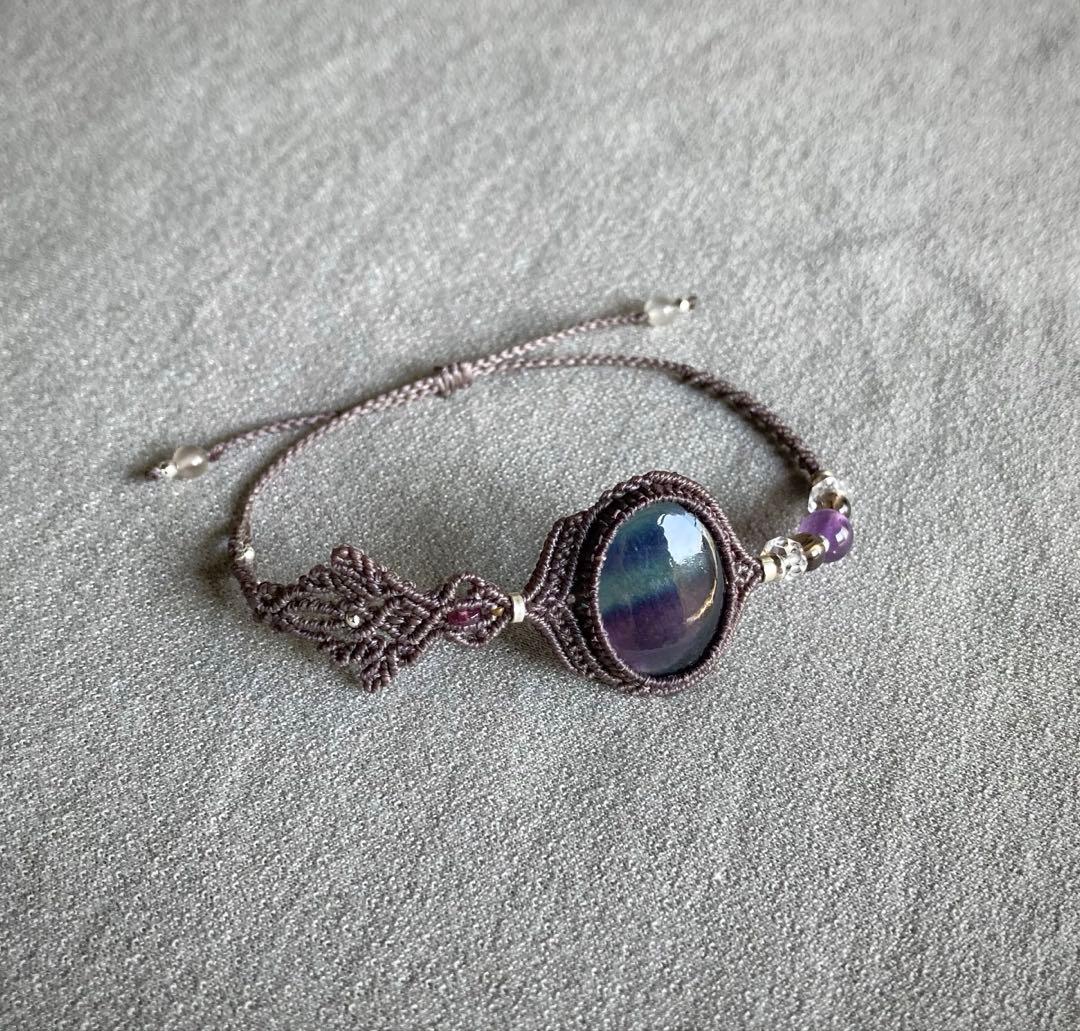 フローライト　マクラメブレスレット