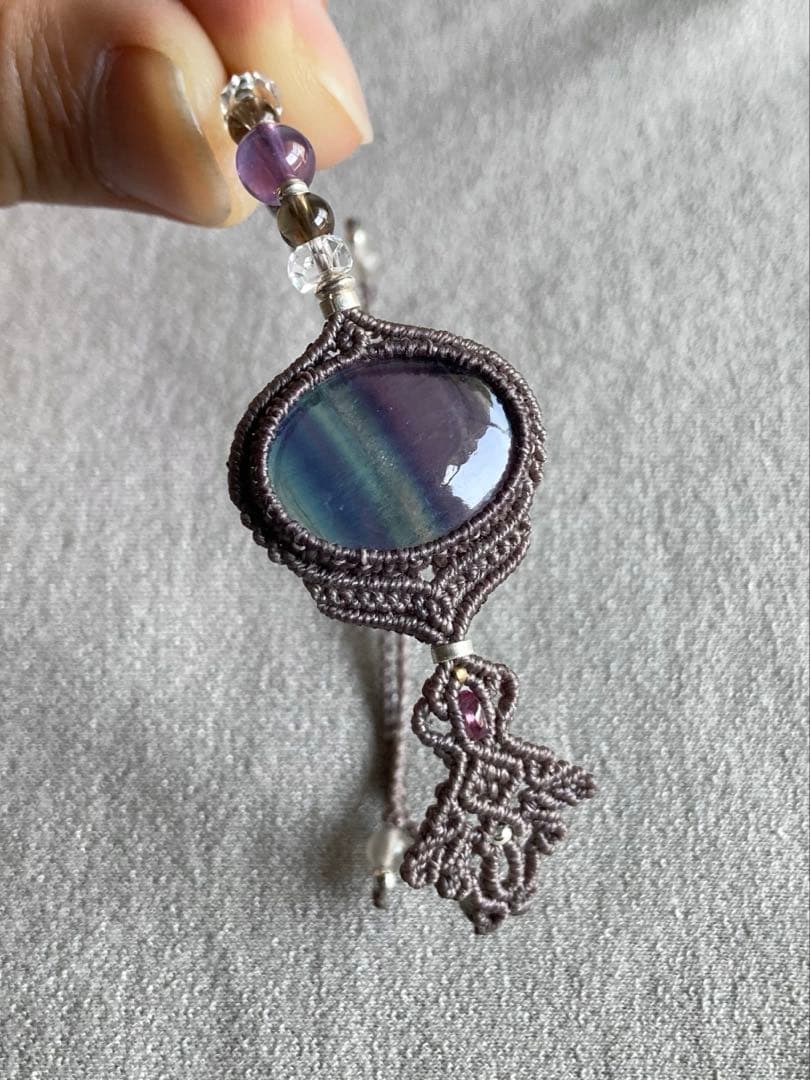 フローライト　マクラメブレスレット