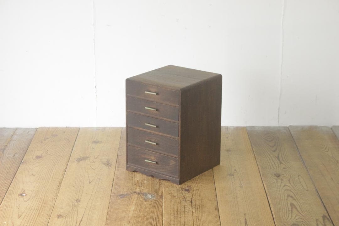 レトロ 卓上小引き出し 抽斗 5杯 収納 小物入れ レターケース B5 木製