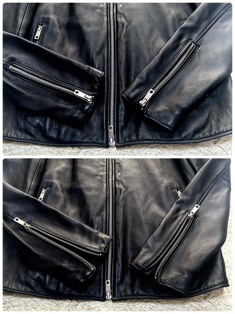 美品✨ユナイテッドトーキョー 革 ラム 羊 レザージャケット ライダース 黒 2