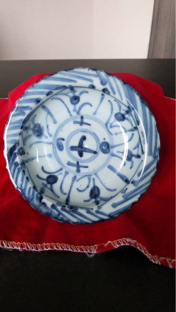 祭器　馬上杯　唐物　コンポート皿　清朝　中国美術　青花　古染付