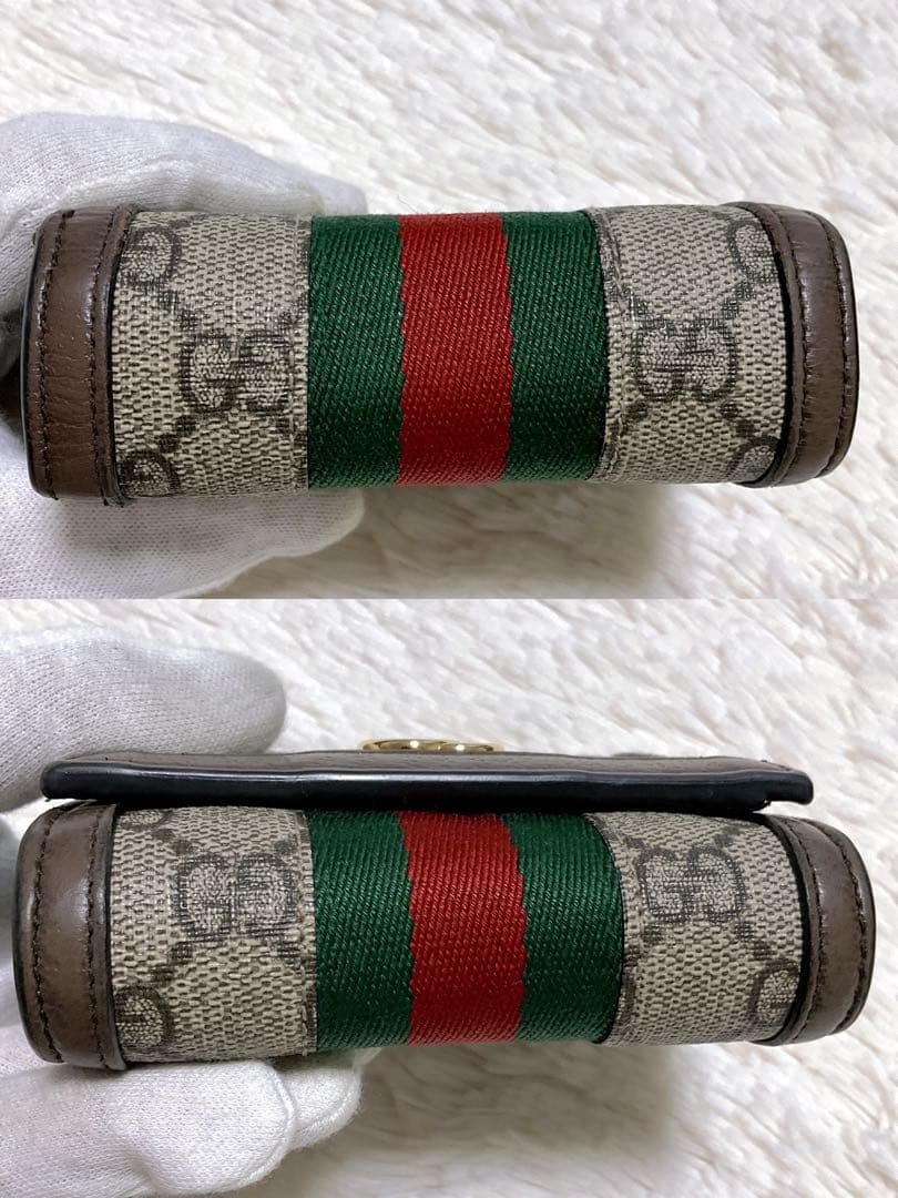 ♡美品♡グッチ オフィディア 二つ折り財布 GGマーモント シェリーライン ロゴ